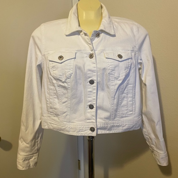 Maurice’s Sz 1 White Jean Jacket - Picture 1 of 4
